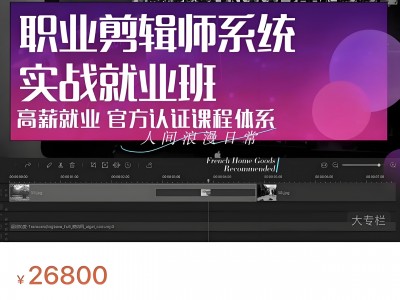 【 价值26800付费教程 】从新手到大神：剪辑师实战就业班，让你高薪就业，创作起飞 [16.8GB]